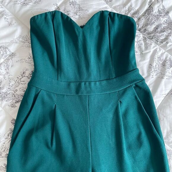 Express strapless jumpsuit in green size 0 - Picture 8 of 12
